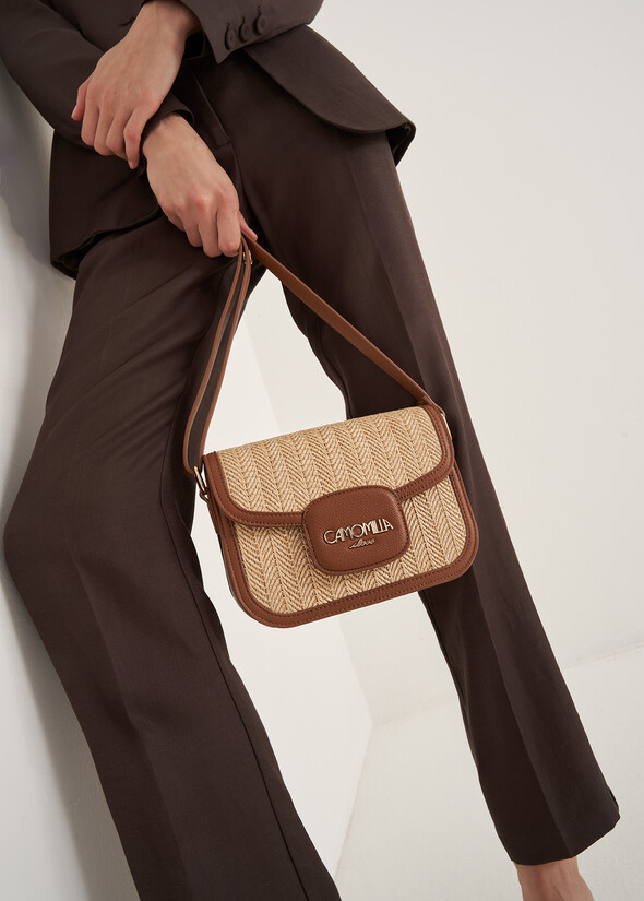 Breona straw and deer-print crossbody
 BEIGE Woman null