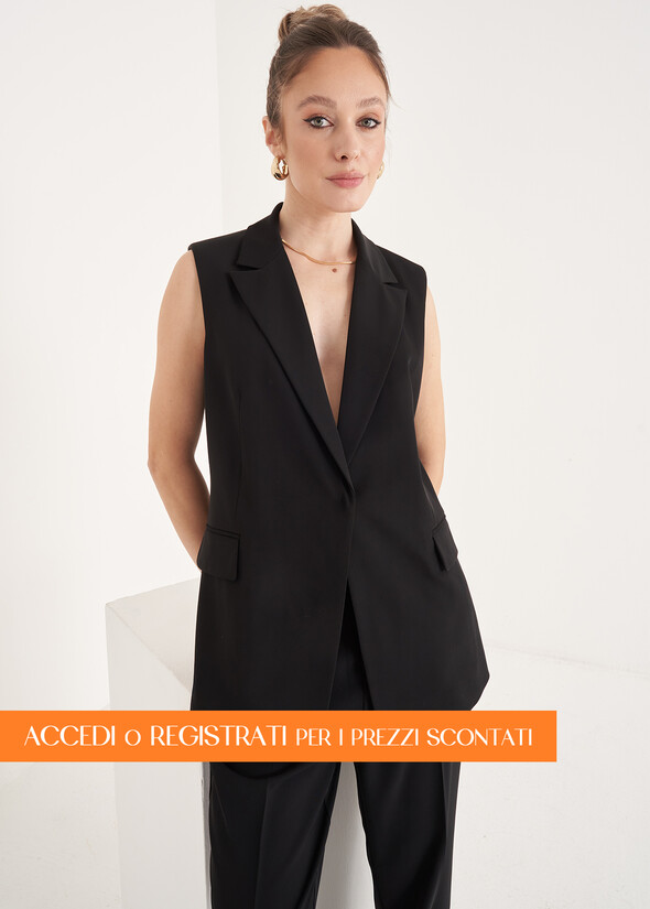 Gilet Gile Monopetto Con Tasche NERO BLACK Donna null
