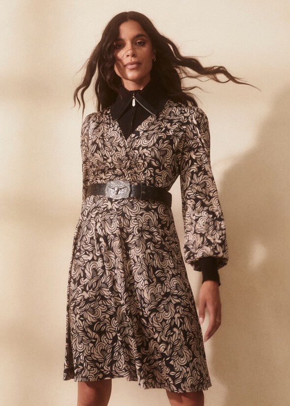 Arper dress with fantasy pattern NERO BLACK Woman null