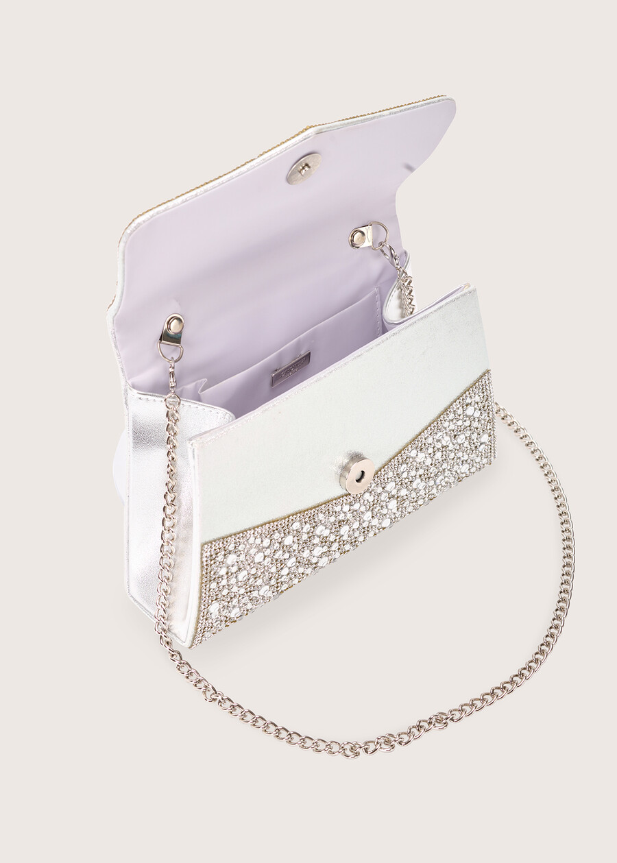 Brilla micro-strass clutch bag SILVER Woman , image number 3