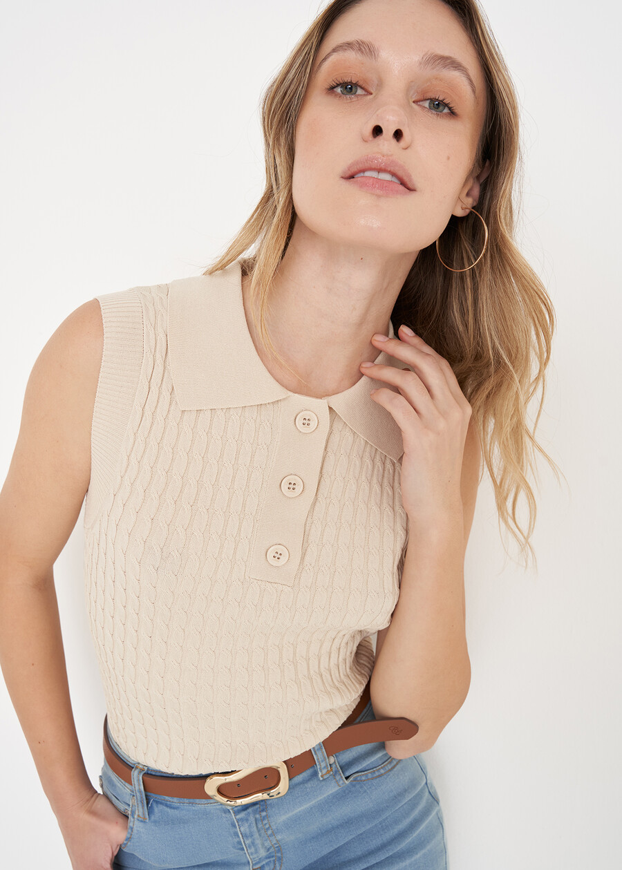 Soya armhole top BEIGE GREIGE Woman , image number 2