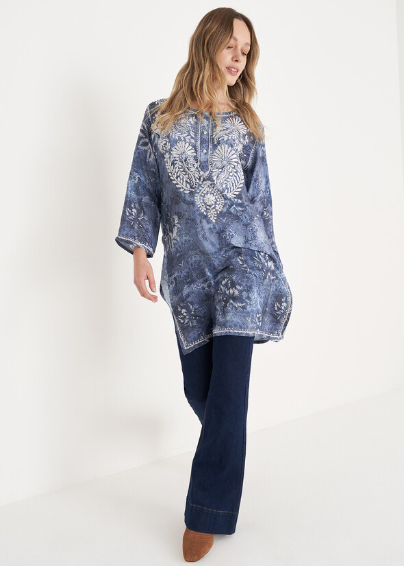 Carillon patterned Blouse BLU Woman null