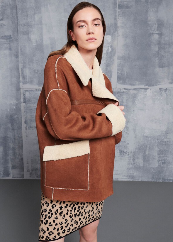 Cappotto Chloe in eco-suede MARRONE TIERRA Donna null