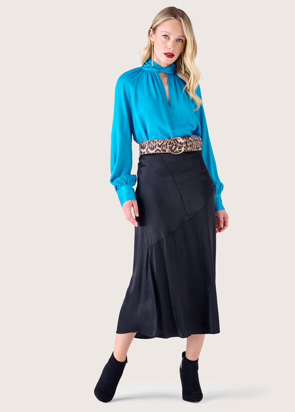 Gonna longuette Giada 100% viscosa NERO BLACK Donna null