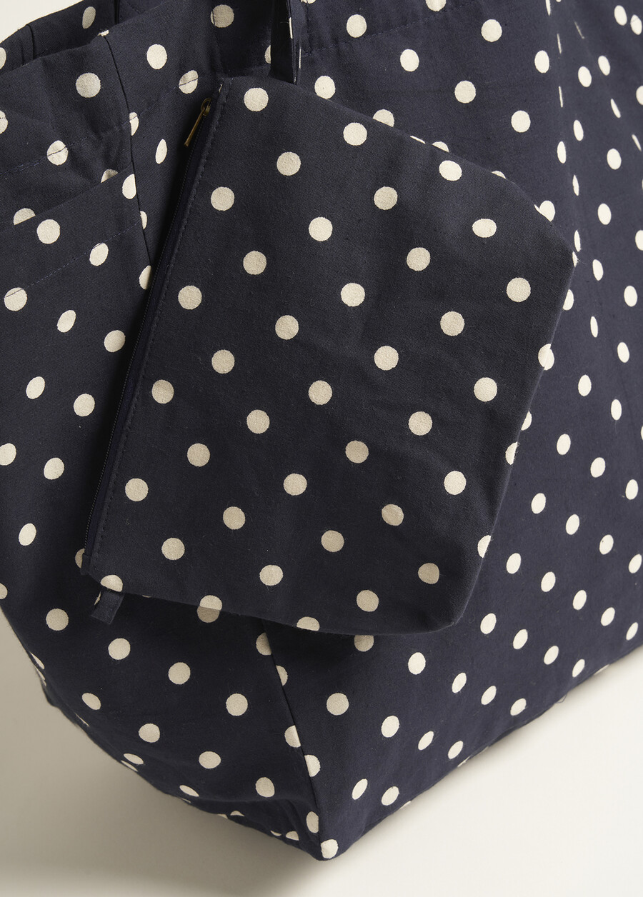 Borsa Blendas in Cotone con Stampa Pois BLUE OLTREMARE Donna , immagine n. 4