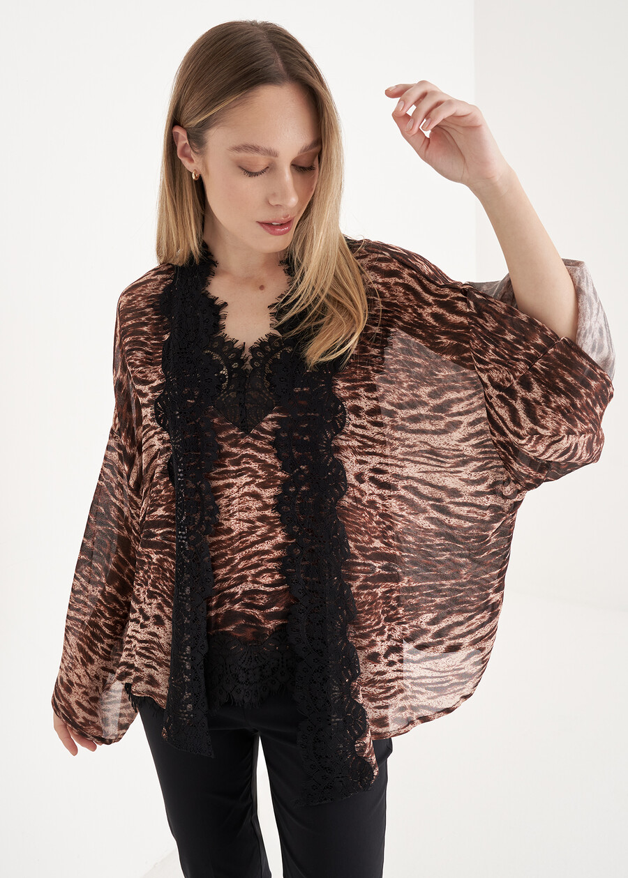 Coprispalle Cnosso 100% viscosa MARRONE JAVA Donna , immagine n. 1