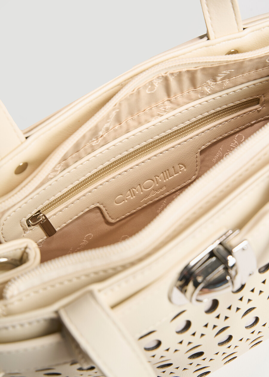 Brik Small perforated bowling bag BIANCO WHITE Woman , image number 3