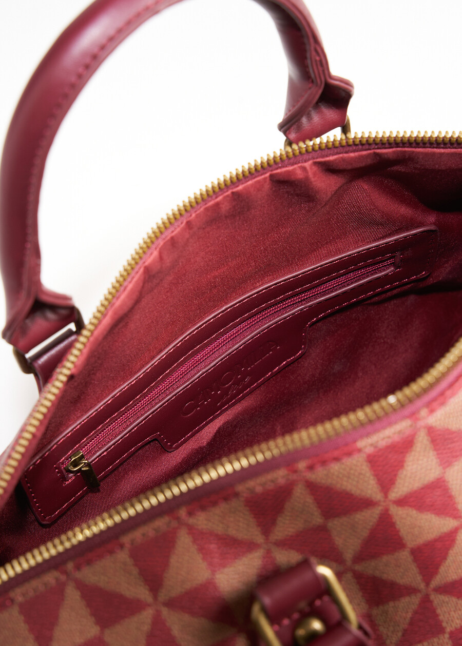 Bowlbag geometric faux leather duffle bag ROSSO CHIANTI Woman , image number 3