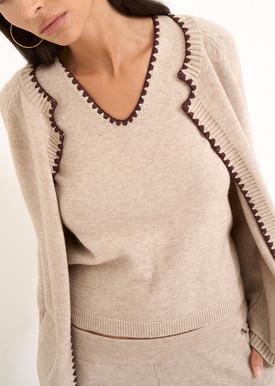 Telly two-tone twin-set GRIGIO TORTORA Woman , image number 2