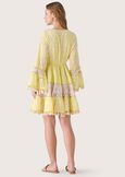 100% cotton short dress GIALLO BANANA Woman image number 3