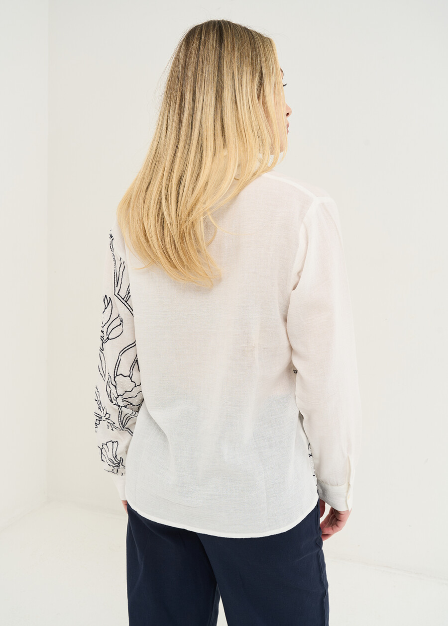 Camicia Calyda in cotone con ricami BIANCO WHITE Donna , immagine n. 3
