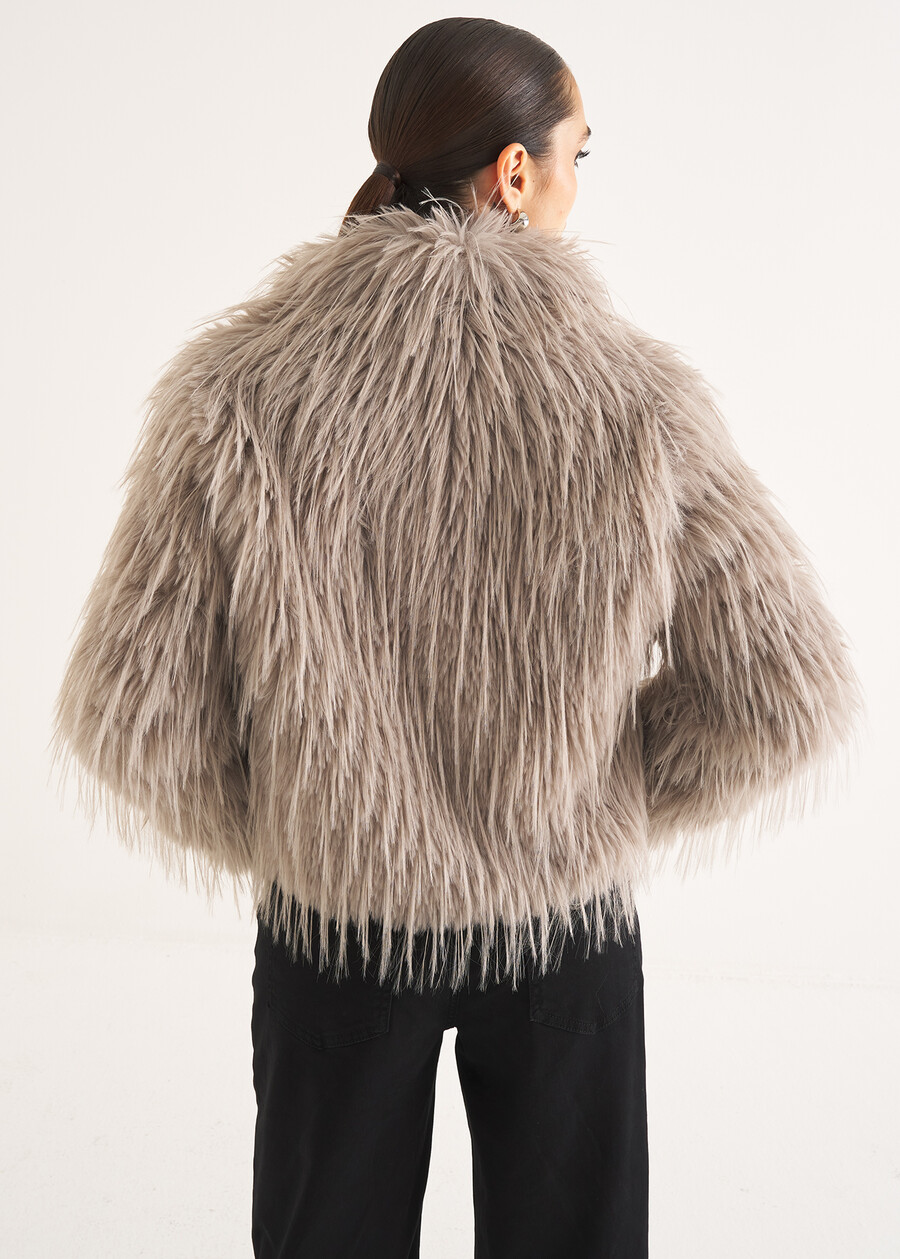 Gessica faux fur jacket GRIGIO PERLA Woman , image number 3