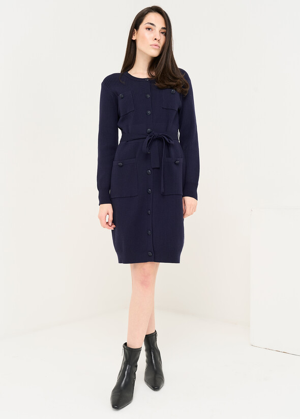 Abito Agos in maglia scollo tondo BLU MIDNIGHT Donna null