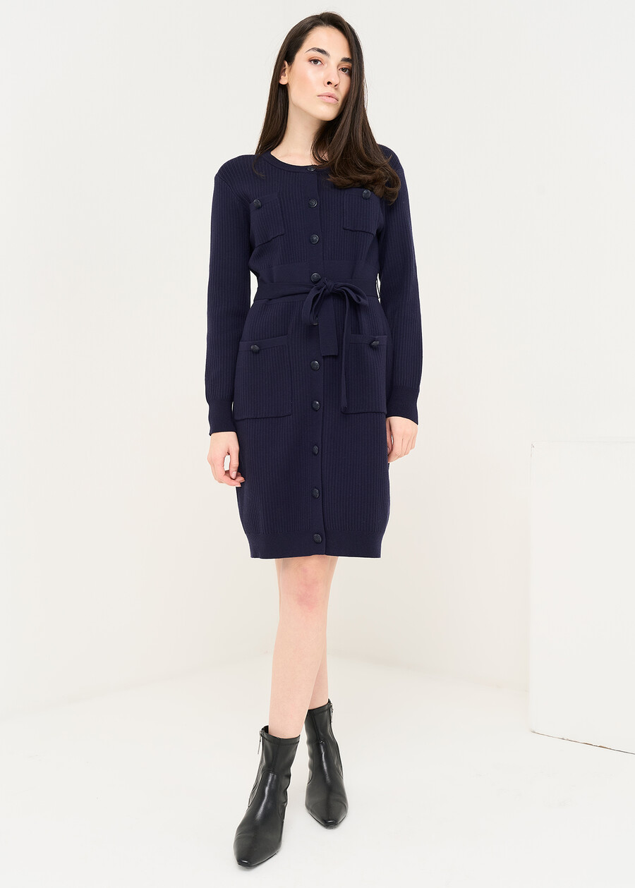 Abito Agos in maglia scollo tondo BLU MIDNIGHT Donna , immagine n. 1