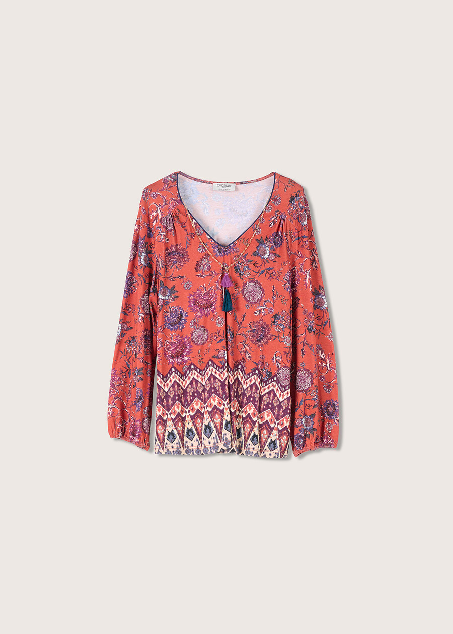 Blusa Serino con collana MARRONE RUGGINE Donna , immagine n. 4