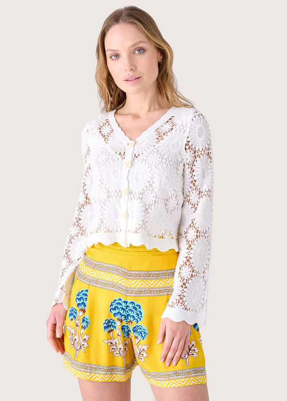 Chenzia 100% cotton cardigan BIANCO Woman null