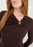 T-shirt Send drappeggiata MARRONEBLU Donna immagine n. 2