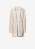 Cardigan Caren in filo con cinta BEIGE LIGHT BEIGENERO BLACK Donna immagine n. 5