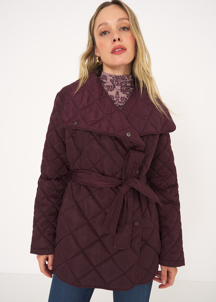 Piumino Paggy con cintura BLU MIDNIGHTVIOLA VINACCIA Donna , immagine n. 2