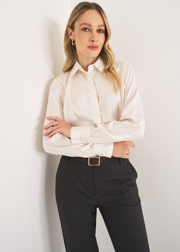 Camicia Alessia-B in satin BEIGE LATTE Donna null