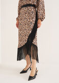 Gemma wrap skirt with fringes NERO BLACK Woman image number 2