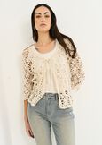 Chiara cotton and sequins cardigan BEIGE LIGHT BEIGE Woman image number 1
