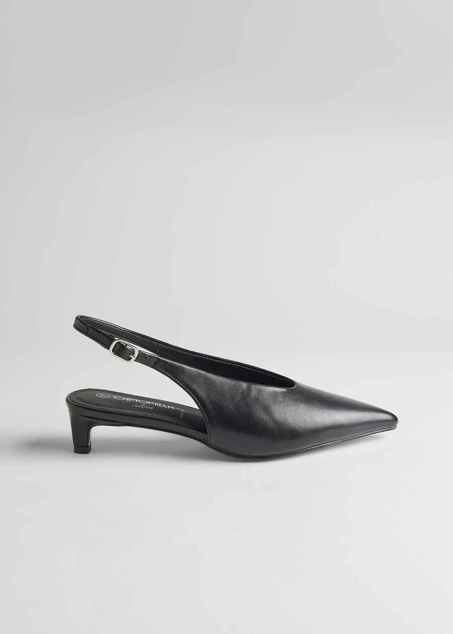 Slingback Sidney a punta con tacco basso NERO BLACK Donna , immagine n. 4
