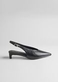 Slingback Sidney a punta con tacco basso NERO BLACK Donna immagine n. 4