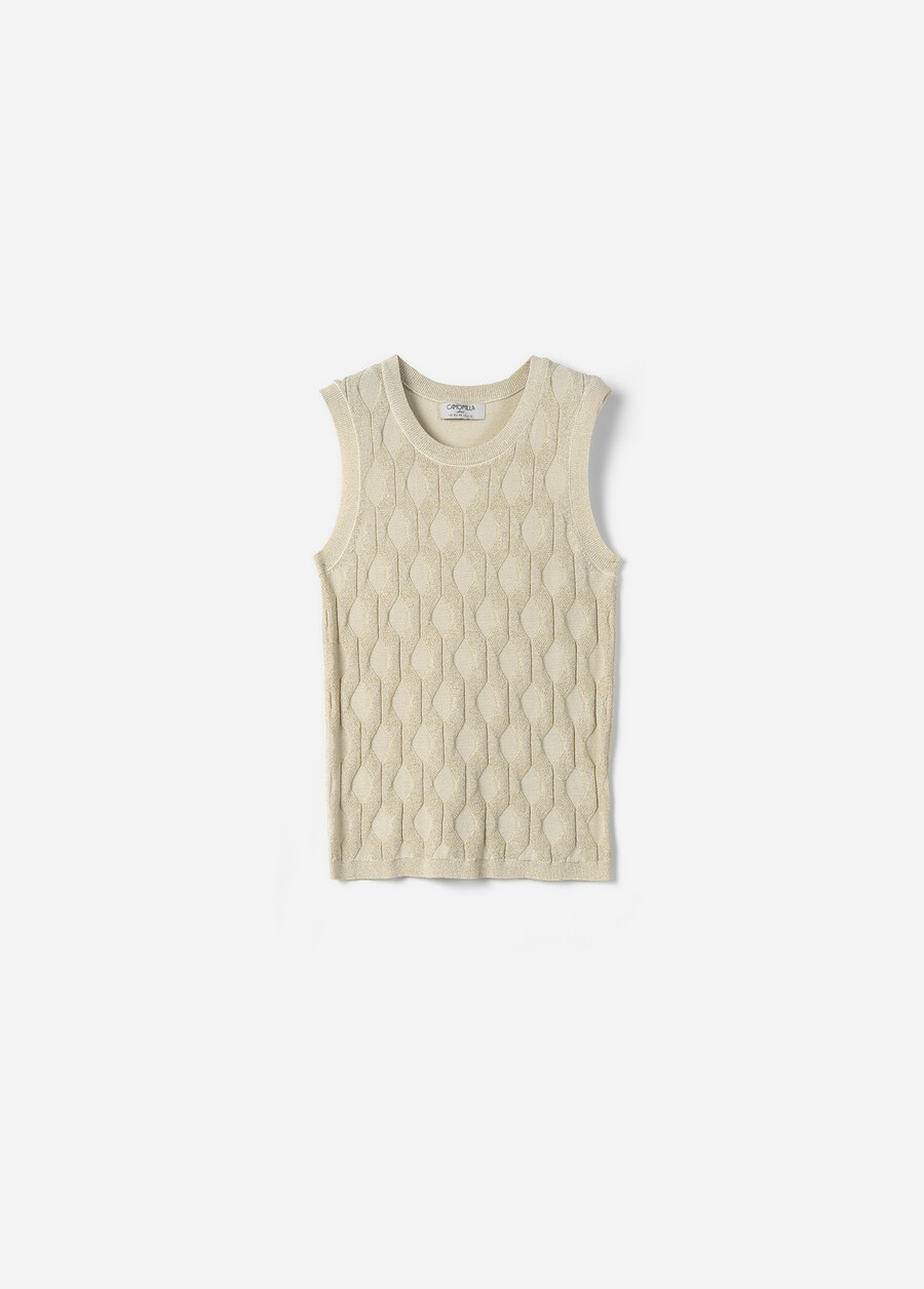 Top Taka in Maglia Lurex GRIGIO SILVER GOLD Donna , immagine n. 4