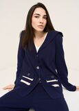 Cardigan Crem dettaglio tasche BLU Donna immagine n. 1