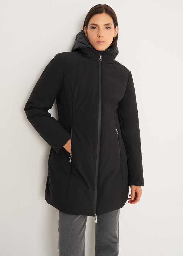 Piumino Percy con cappuccio trapuntato NERO BLACK Donna null