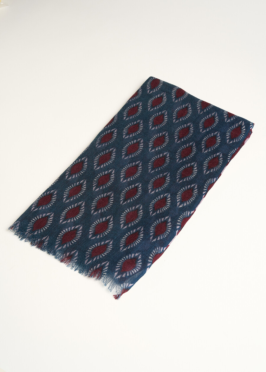 Salley patterned wool scarf ROSSO BORDEAUX Woman , image number 2