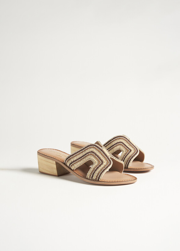 Scelum sandals with beads BEIGE SAFARI Woman null