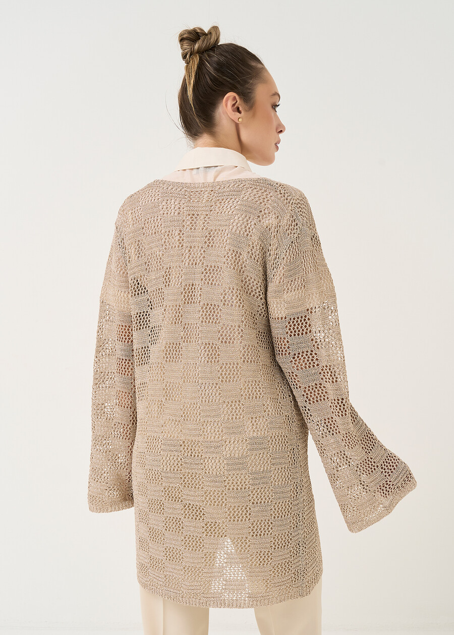 Cardigan lungo Carina in lurex GOLD Donna , immagine n. 3