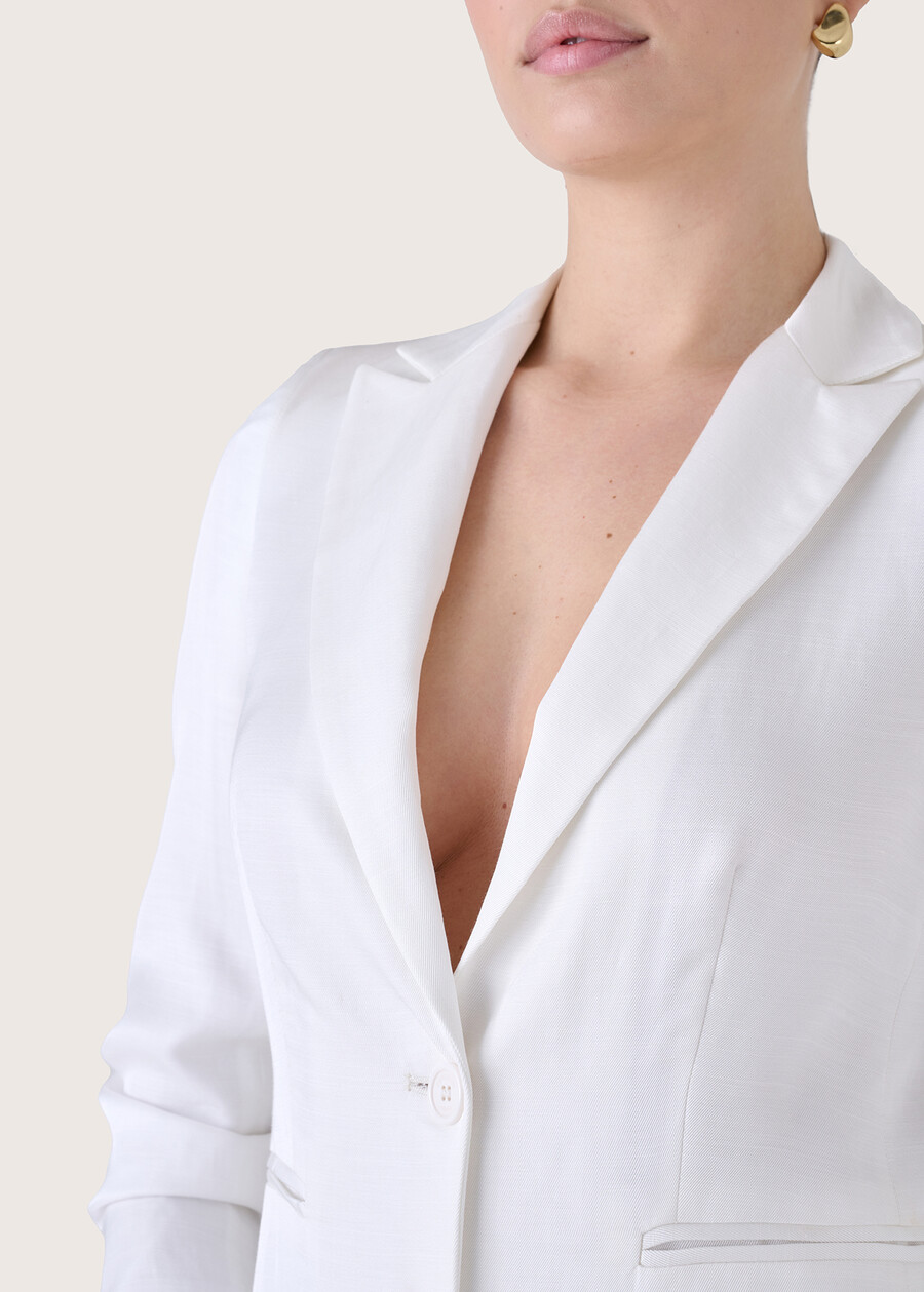Giasmine linen blend blazer ROSSO ARAGOSTABIANCO WHITEBLUE OLTREMARE VERDE GARDEN Woman , image number 2