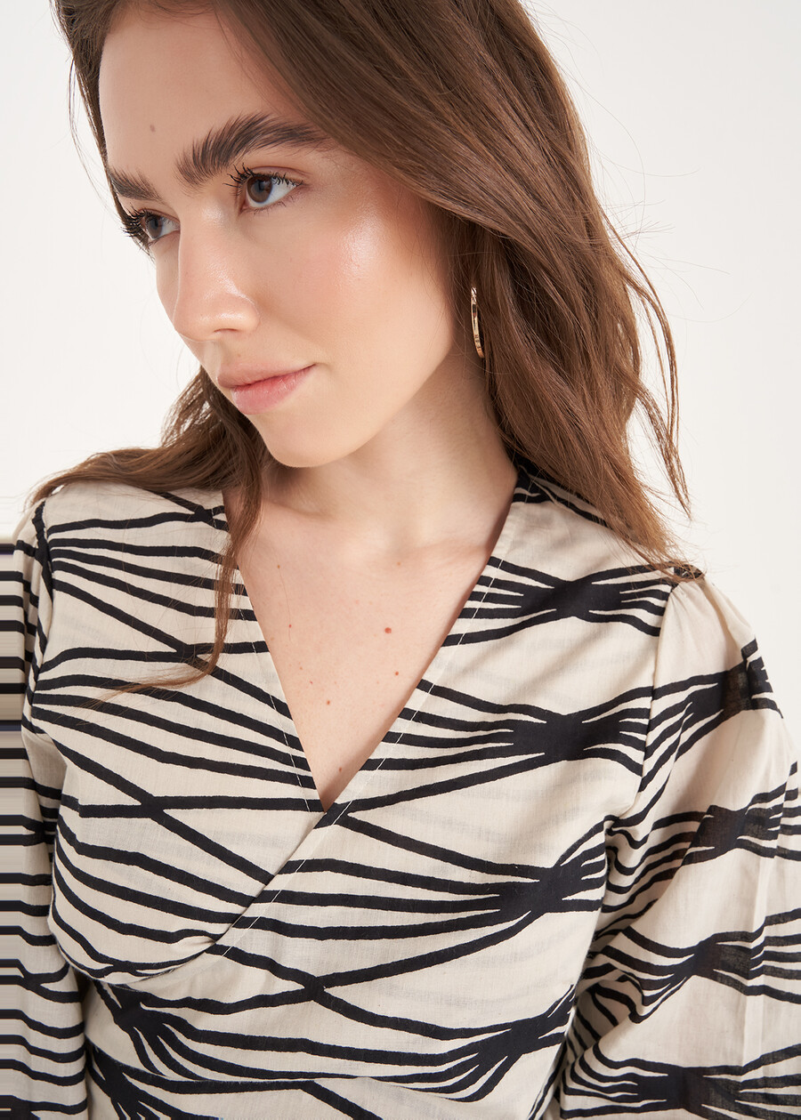 Camicia Crop Cool Fantasia BEIGE LATTEBLUE OLTREMARE Donna , immagine n. 2