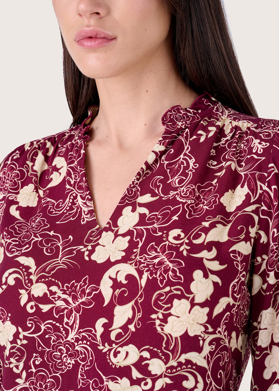 Sveva 100% viscose fabric blouse VIOLA MOSTO Woman , image number 2