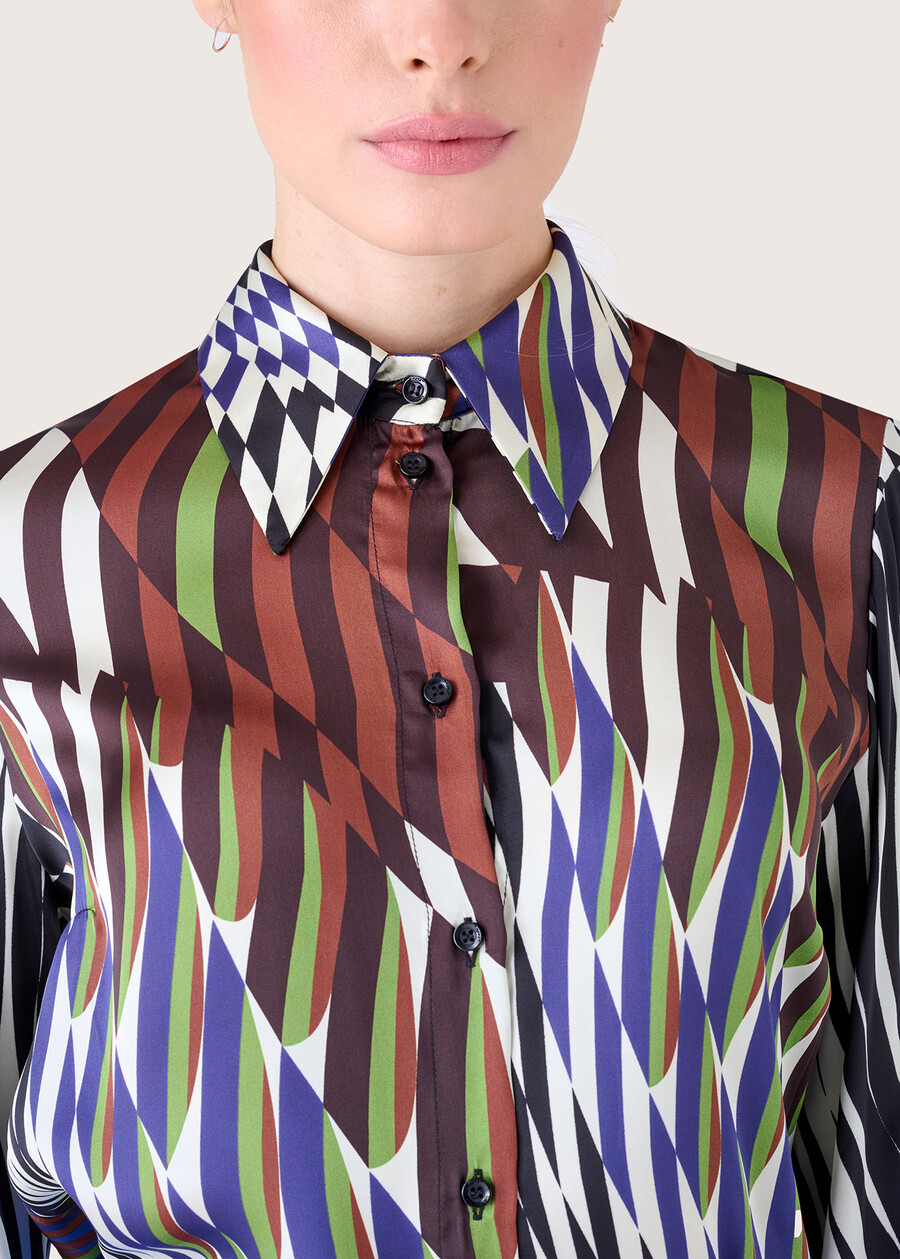 Camicia Alessia in satin BIANCO WHITE Donna , immagine n. 2