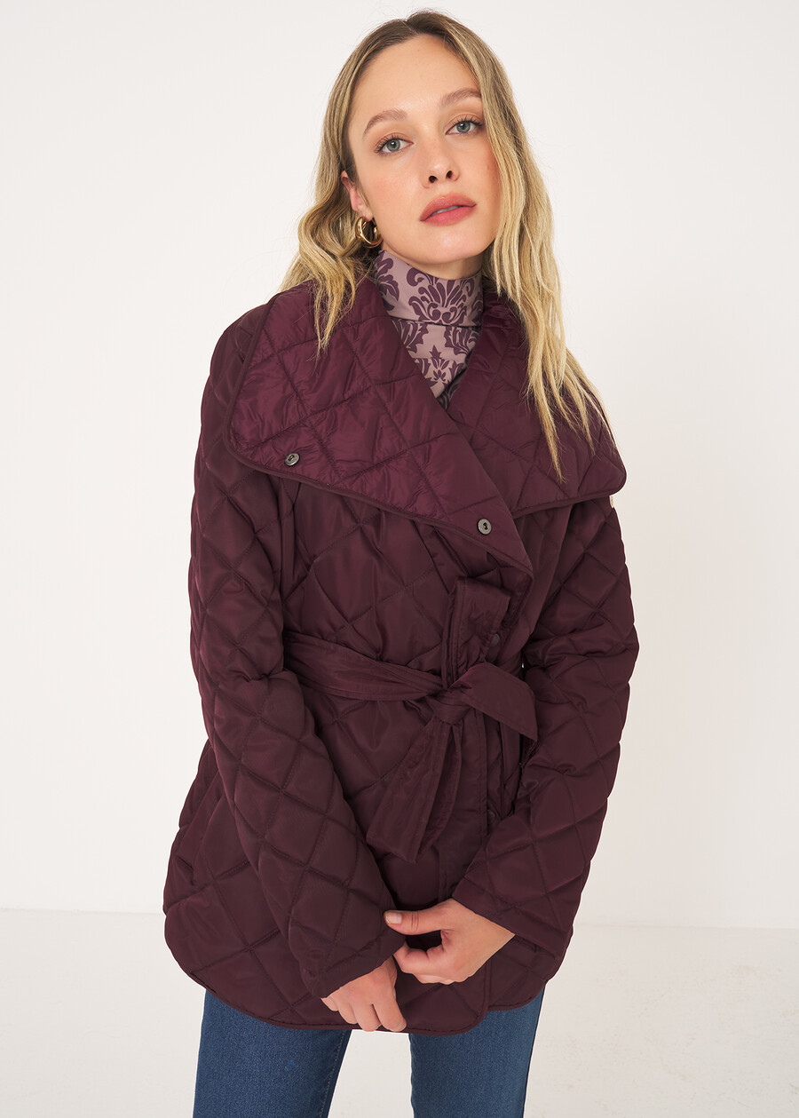 Piumino Paggy con cintura BLU MIDNIGHTVIOLA VINACCIA Donna , immagine n. 1