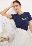 T-shirt Senca con passamaneria BLU Donna immagine n. 1