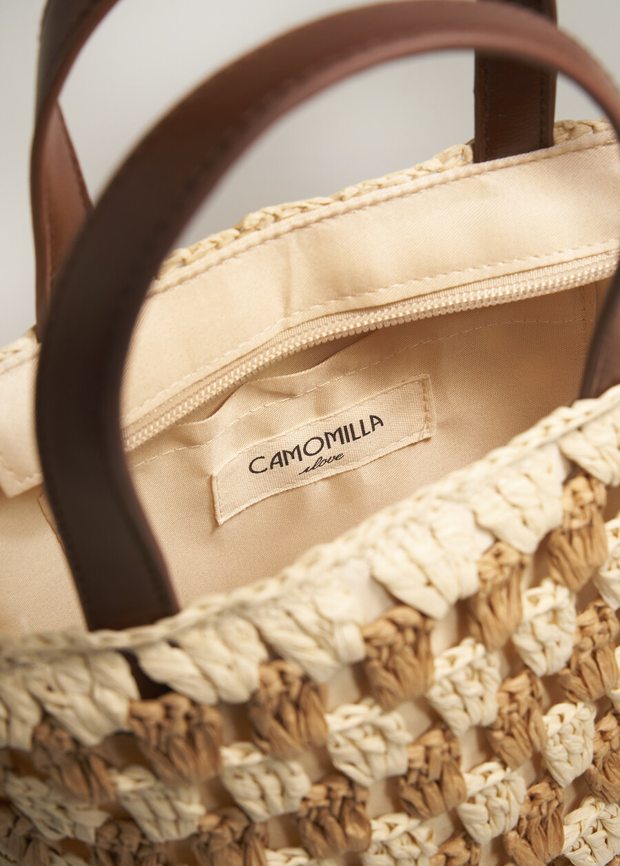 Borsa Besta In Corda Intrecciata NERO BLACKBEIGE CAMMELLO Donna , immagine n. 3