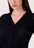 Cardigan traforato Cook 100% cotone NERO Donna immagine n. 2