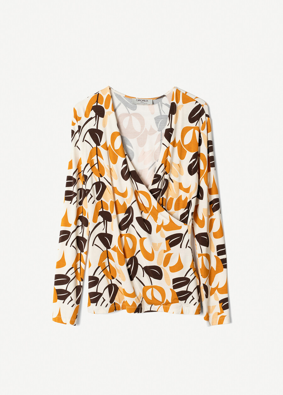 Sammy wrap-effect T-shirt GIALLO MOSTARDA Woman , image number 4