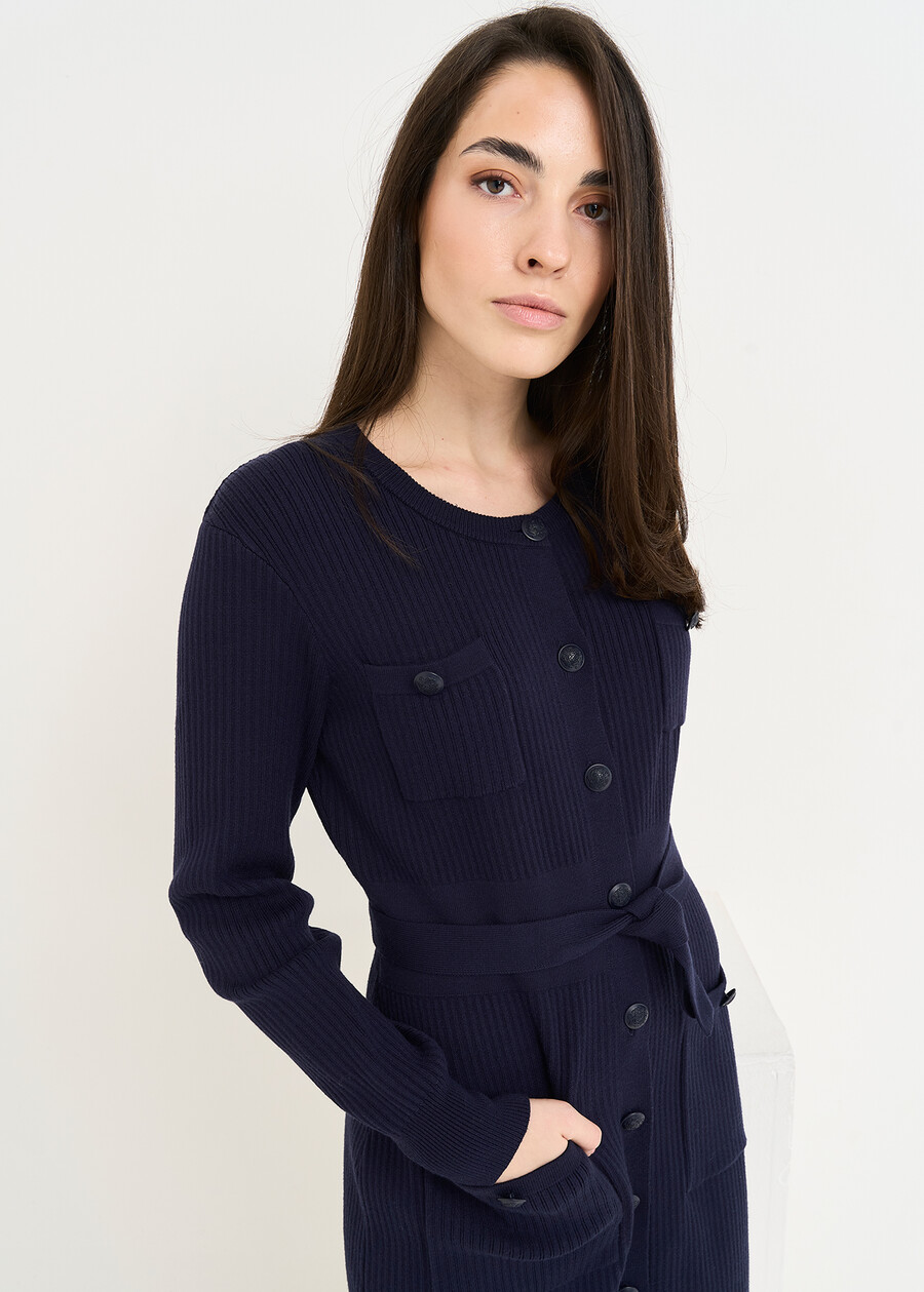 Abito Agos in maglia scollo tondo BLU MIDNIGHT Donna , immagine n. 3