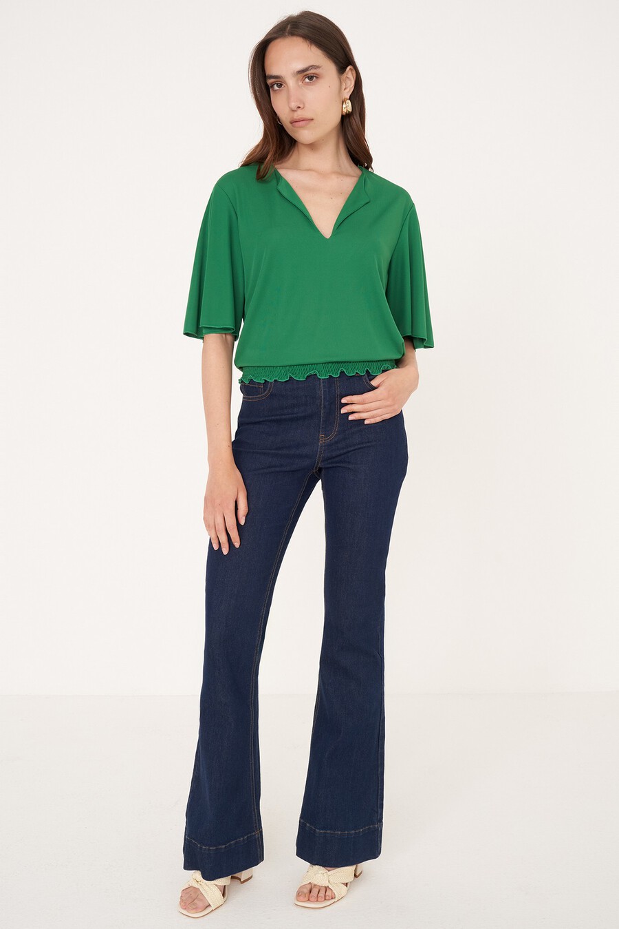 Blusa Celina in jersey VERDE GARDENROSA FUCSIA Donna , immagine n. 4