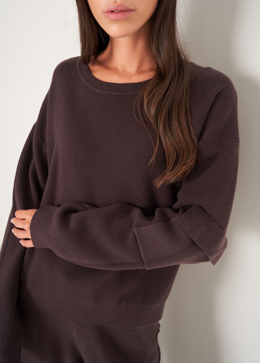 Monia sweater with sleeve pocket MARRONE CAFFEGRIGIO PERLA Woman , image number 2