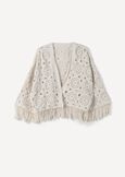 Cardigan Criss In Crochet BIANCO BURRONERO BLACK Donna immagine n. 5