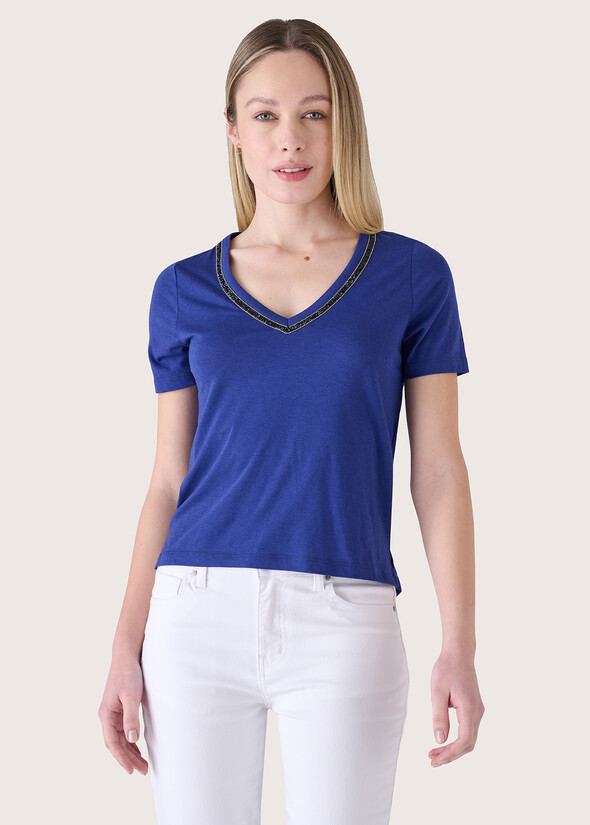 Sali t-shirt with strass BLU MEDIUM BLUE Woman null