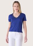 T-shirt Sali con strass BLU MEDIUM BLUEMARRONE CARAMELLO Donna immagine n. 1