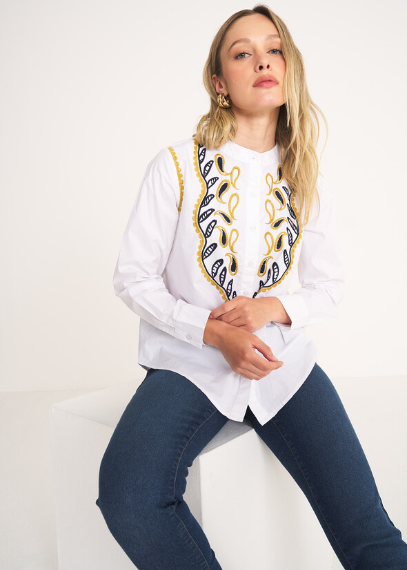 Catris embroidered shirt BIANCO WHITE Woman null